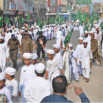 A large number of Madarsa students participating in Eid Milad ul Nabi (SAW) rally on 12th Rabi-ul-Awwal, the Birthday Ceremony of the Holy Prophet Hazrat Muhammad (P.B.U.H) organized by Markazi Jamat Ahlesunnat