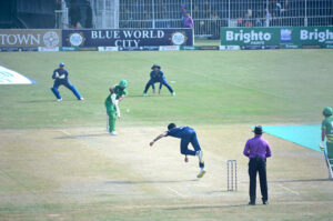 Cricket match playing between Panthers and Markhors teams during one-day Champions’ Cup 2024 at Iqbal Stadium