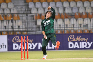 Players in action during the First T20 cricket match played between Pakistan and South Africa Women’s Cricket Teams at Multan Cricket Stadium