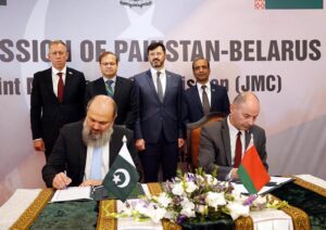Federal Minister for Commerce Jam Kamal Khan and Belarusian Minister of Energy Aleksei Kushnarenko co-chair the 7th Joint Ministerial Commission, signing the Protocol and MoUs between the both countries.