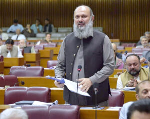 Federal Minister for Commerce, Jam Kamal Khan, addresses questions posed by Parliamentarians during the 9th Session of the 16th National Assembly of Pakistan, focusing on key trade and economic policies.