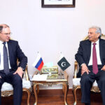 The Deputy Minister of Industry and Trade of Russian Federation Aleksei Gruzdev meets with Minister for Industries, Production and National Food Security Rana Tanveer Hussain