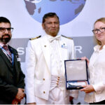 Sarah Mooney, Deputy High Commissioner of the British High Commission, receives a memento during the World Maritime Day seminar organized by DEMP and MTI at a local hotel