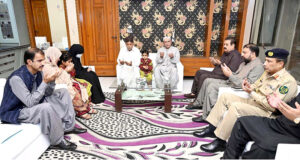 President Asif Ali Zardari offering condolences to the family members of Deputy Commissioner Zakir Baloch Shaheed.