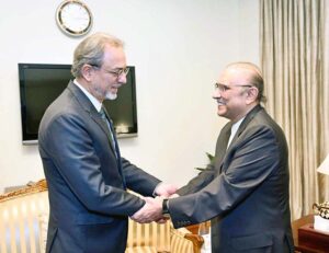 The outgoing Ambassador of Turkiye to Pakistan, Mehmet Pacaci called on President Asif Ali Zardari at Aiwan-e-Sadr.