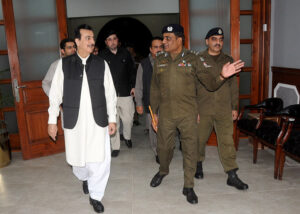 Senate Chairman Syed Yusuf Raza Gilani paid a visit to newly constructed CPO Complex at Katchery road, The CPO made the Senate Chairman a brief visit to all departments constructed at different floors in the complex.