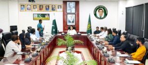 Chairperson Benazir Income Support Programme (BISP), Senator Rubina Khalid chairs a meeting with delegation from the Pakistan People's Party Minority Wing, Khyber Pakhtunkhwa, at BISP headquarters.