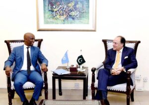 Muhammad Yahya, UN Resident and Humanitarian Coordinator for Pakistan called on Federal Minister of Finance and Revenue Senator Muhammad Aurangzeb at Finance Division.