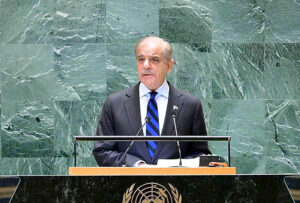 Prime Minister Muhammad Shehbaz Sharif addressing the 79th Session of United Nations General Assembly.Prime Minister Muhammad Shehbaz Sharif, addressing, the 79th Session of United Nations General Assembly.