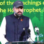 Federal Minister for Religious affairs and Inter-faith Harmony, Chaudhary Salik Hussain addressing the participants of 49th Seerat conference