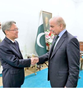 Chinese Ambassador to Pakistan H.E. Jiang Zaidong calls on Prime Minister Muhammad Shehbaz Sharif.