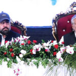 Deputy Prime Minister and Foreign Minister Ishaq Dar and Minister for Religious affairs and inter-faith Harmony Chaudhary Salik Hussain attending 49th Seerat conference