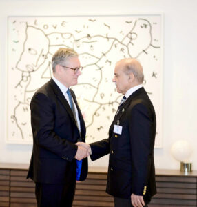 Prime Minister Muhammad Shehbaz Sharif meets Prime Minister of United Kingdom Rt. Hon. Sir Keir Starmer on the sidelines of 79 Session of United Nations General Assembly.