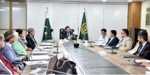 Secretary Ministry of Science and Technology, Engineer Sajid Baloch chairing a high powered meeting of heads of allied organizations of the Ministry of Science and Technology.
