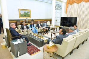 Chairman Pakistan People’s Party, Bilawal Bhutto Zardari calls on Prime Minister Muhammad Shehbaz Sharif. Deputy Prime Minister and Foreign Minister Muhammad Ishaq Dar, Federal Minister for Law and Justice Azam Nazir Tarar, Minister for Information and Broadcasting Attaullah Tarar, Syed Naveed Qamar and Mayor Karachi Murtaza Wahab and Attorney General were also present in the meeting.