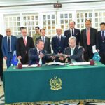 Prime Minister Muhammad Shehbaz Sharif and President of Asian Development Bank Mr. Masatsugu Asakawa witness signing of loan agreements with regard to Sindh Emergency Housing Reconstruction Project and Khyber Pakhtunkhwa Rural Roads Development projects