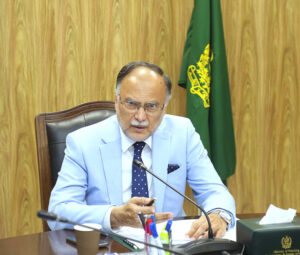 The Federal Minister for Planning Ahsan Iqbal chairing a progress review meeting on four key Centers of Excellence, namely the National Center for Brand Development, Establishment of Bayt-ul-Hikmah at NUML, Establishment of China-Pakistan Joint Research Centre (CPJR) on Earth Sciences, QAU, Islamabad, Dr. A. Q Khan Institute of Materials and Emerging Sciences aand on establishment of 9 Seerat Chairs.