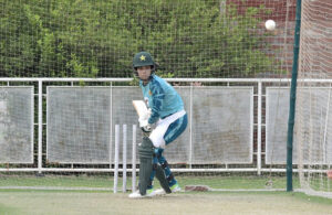 Players of Pakistan Women cricket team participating in a net practice session for the upcoming three T20 series against South Africa Women cricket team at Multan Cricket Stadium.
