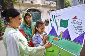 On Pakistan Defense Day, people exploring the military heritage of the country by visiting the exhibition at the Army Museum .