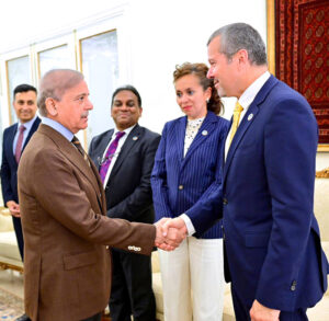 Secretary General of International Maritime Organization Arsenio Antonio Dominguez Velasco calls on Prime Minister Muhammad Shehbaz Sharif.