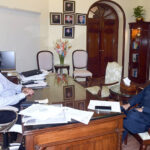 Sindh Chief Minister Syed Murad Ali Shah meets with Senator Jam Saifullah Dharejo at CM House