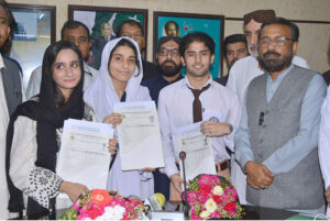 A group photograph of position holders students of S.S.C part II (class-X) after result at board office.
