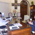 Sindh Chief Minister Syed Murad Ali Shah meets with MNA Khursheed Ahmed Junejo at CM House