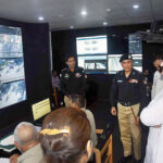 Sindh Chief Minister Syed Murad Ali Shah visits the Command & Control Centre at CPO. Inspector General (IG) Police Ghulam Nabi Memon is seen briefing him in the picture