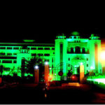 An illuminated view of Prime Minister's Secretariat building decorated with colorful lights on the eve of Eid Milaad un Nabi (PBUH)