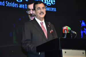 Chairman of the Senate Syed Yousuf Raza Gillani addresses the 7th International Conference on Textile 2024.”Unlocking the Secret Sauce: A Flavorful Blend of Innovation and Solutions.