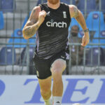 England's Ben Stokes warmup during net practice ahead of the Second Test Match at Multan Cricket Stadium