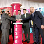 Federal Minister for Commerce Jam Kamal Khan, Sindh Chief Minister Syed Murad Ali Shah, Governor KPK Faisal Kareem Kundi Chairman TDAP Zubair Motiwala Perform Digital Inaugural of the Fifth International Textile and Leather Exhibition Texpo 2024 at Expo center