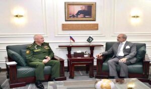 Deputy Defence Minister, Russian Federation, Col. General Aleksandr V. Fomin called on Secretary Defence Production, Lt. Gen. (Retd) Muhammad Chiragh Haider at Ministry of Defence Production.