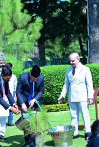 Prime Minister of Malaysia Dato' Seri Anwar Ibrahim plants a sapling at the Prime Minister's House.