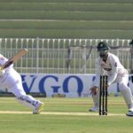 England batter Ben Duckett in action during the 1st day of second and last Test Cricket match between Pakistan and England Pindi Cricket Stadium
