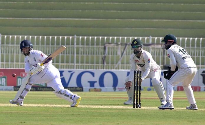 England batter Ben Duckett in action during the 1st day of second and last Test Cricket match between Pakistan and England Pindi Cricket Stadium