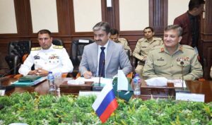 Deputy Defence Minister, Russian Federation, Col. General Aleksandr V. Fomin called on Secretary Defence, Lt. Gen (Retd) Muhammad Ali HI (M) at Ministry of Defence.