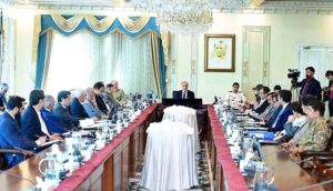 Prime Minister Muhammad Shehbaz Sharif chairs a meeting of the Federal Cabinet.