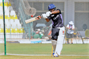England's Ben Stokes warmup during net practice ahead of the Second Test Match at Multan Cricket Stadium