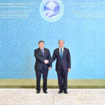 Prime Minister Muhammad Shehbaz Sharif receiving the Chairman of the Cabinet of Ministers of Kyrgyzstan H.E. Akylbek Zhaparov at the venue of the 23rd SCO Council of Heads of Government Meeting