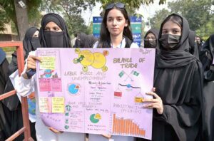Dean Faculty of Sciences Prof. Dr. Amir Ali leading a walk on World Statistics Day organized by Department of Statistics University of Sargodha.