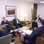 Federal Minister for Finance and Revenue Senator Muhammad Aurangzeb in a meeting with Dubai Islamic Bank's Group CEO Dr. Adnan Chilwan