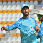 Shan Masood Captain of Pakistan team during a practice session ahead of the Second Test cricket match against England at Multan Cricket Stadium