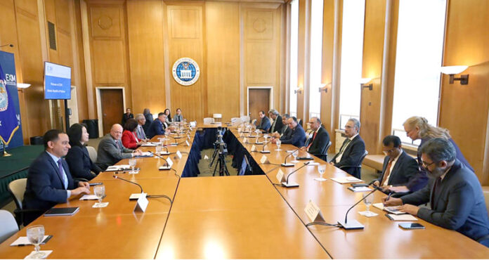 Federal Minister for Finance and Revenue, Mr. Muhammad Aurangzeb, in a meeting with Ms. Reta Jo Lewis, President of the Export-Import (EXIM) Bank of the United States