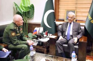 Deputy Defence Minister, Russian Federation, Col. General Aleksandr V. Fomin called on Minister for Defence & Defence Production, Khawaja Muhammad Asif at Ministry of Defence.
