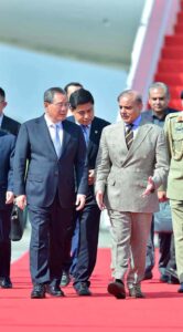 Prime Minister Muhammad Shehbaz Sharif receives Chinese Premier H.E. Li Qiang upon his arrival in Pakistan.