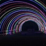 A view of decorative lights installed on greenbelt on Canal Road in Provincial Capital
