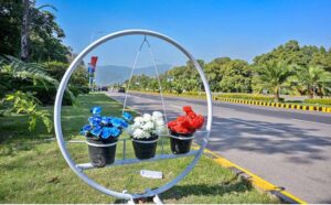 A view of birds replica installed at Constitution Avenue for beautification of Federal Capital in connection with Shanghai Cooperation Organization (SCO) Summit.
