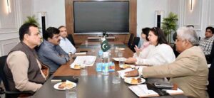 Ms. Rubina Khalid, Chairperson Benazir Income Support Programme (BISP) meeting with Syed Sardar Ali Shah, Minister Education & Literacy Government of Sindh.