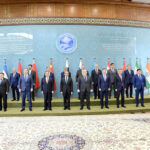 A group photograph of Prime Minister of Pakistan Muhammad Shehbaz Sharif and Heads of delegations of the 23rd SCO Heads of Government Meeting